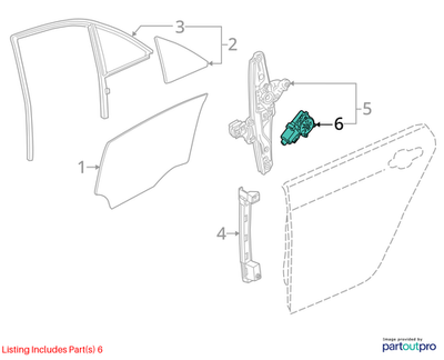 2018 Cadillac CTS Rear Side Window Regulator Motor Left Used OEM 84005621