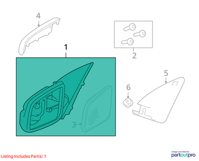2009 Chevrolet Lumina S Left Outside Rear View Mirror Assembly Used OEM 92194048
