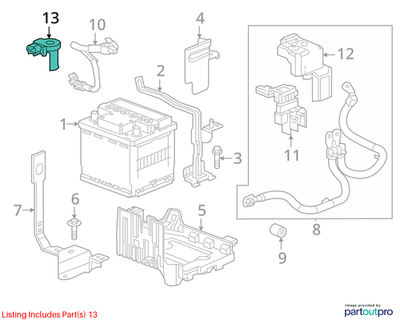 2010 Chevrolet Cruze Battery Current Sensor Used OEM 13505369