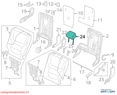 Volkswagen 2017 Volkswagen Touareg Headrest 7P6885901FGWT