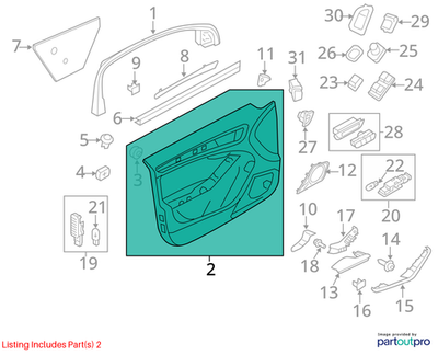 Audi 2013-2016 A4 Door Interior Trim Panel 8K0867104AHAQI