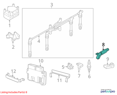 2005–2015 VW Jetta 2.0L Crankshaft Position Sensor Used OEM 06A906433G