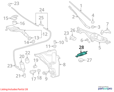 2011–2015 Audi A4 Wind-shield Washer Hose Bracket Used OEM 8E0955845B