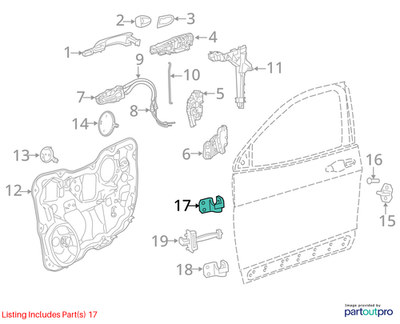 Jeep 2014-2023 Cherokee Door Upper Hinge Right 68140734AB