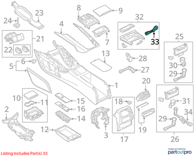 2012–2018 Audi A6 / A7 / RS7 12V Cigarette Lighter / Power Outlet OEM 4G0919303