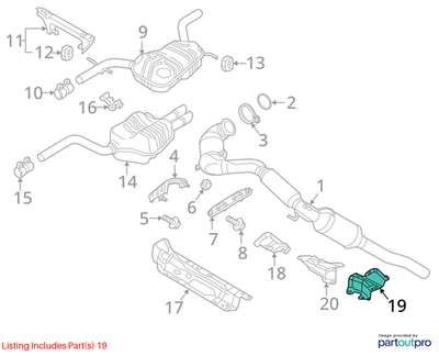 2011–2015 VW Jetta Exhaust Heat Shield Rear Used OEM 1K5825701B