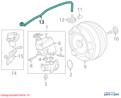 Jeep 2014-2018 Cherokee Brake Booster Vacuum Hose 4581560AF