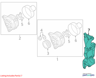 2011–2015 VW Jetta Alternator Mount Bracket Used OEM 06G903141B