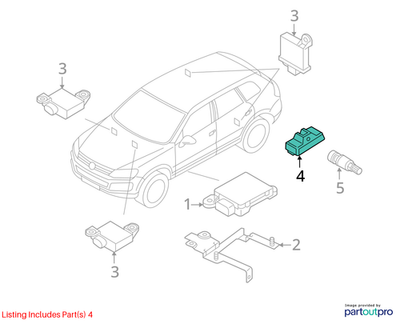 Volkswagen 2010 Touareg Tire Pressure Monitoring System Sensor 7PP907275F