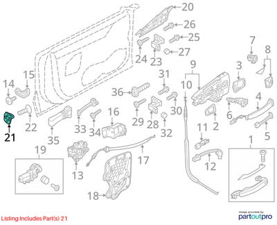 2012–2015 Audi A6 Door Lock Striker Used OEM 4H0837033