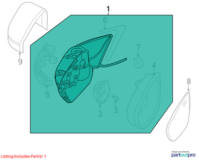 2013 Volkswagen Jetta Right Exterior Mirror Housing Used OEM 5C7857508AE