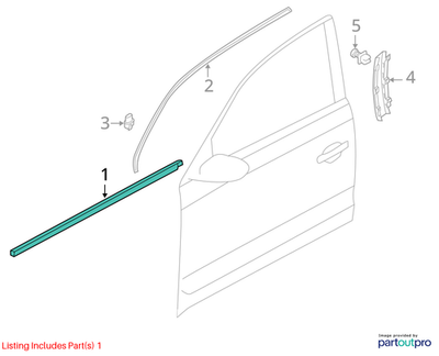 Volkswagen 2012-2022 Passat Door Window Belt Weatherstrip 561837475C