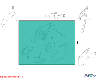 Volkswagen 09-12 Passat CC Door Mirror 3C8857507BB9B9