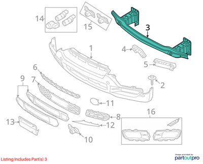 2009 BMW X5 Front Bumper Carrier Used OEM 51117165458