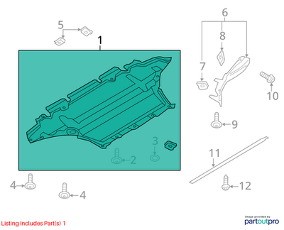 Audi 2009-2012 Q5 Radiator Support Splash Shield 8R0863821C