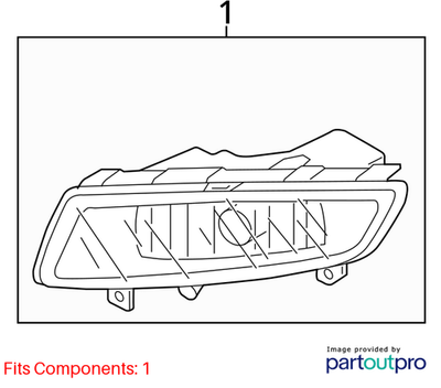 Volkswagen 2012-2015 Volkswagen Passat Fog Light 561941699B