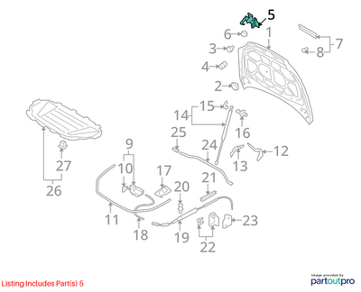 Audi 2007-2015 Audi Q7 Hood Safety Catch 4L0823480A