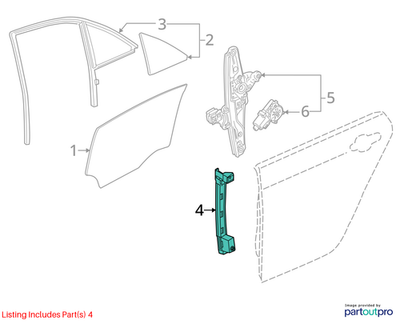 2018 Cadillac CTS Rear Side Window Channel Retainer Left Used OEM 23186498