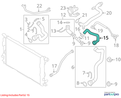 Audi 2011-2017 Q5 Coolant Expansion Hose 8R0121109