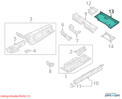2011-2018 Audi A6 Floor Pan Splash Shield 4G0825207F
