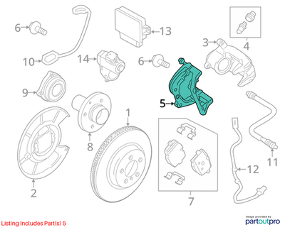 2011–2016 BMW 520i Right Brake Caliper Carrier USED OEM 34216793052