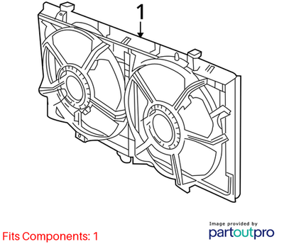 2009 Chevrolet  Lumina S Cooling Fan Shroud Assembly Used OEM 92191943