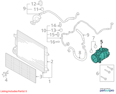 2013 Volkswagen Jetta A/C Compressor Used OEM 1K0820808G