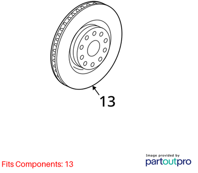 06-16 Volkswagen Passat Disc Brake Rotor 5Q0615301F