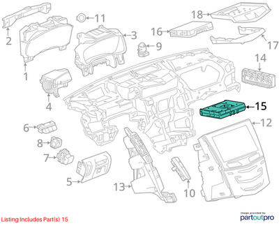 2018 Cadillac CTS Peripheral HMI Control Module Used OEM 42630626