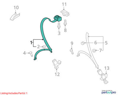 Audi A4 Seat Belt Lap And Shoulder Belt 8T0857805NIML