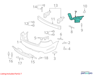 2009 Chevrolet Lumina S Rear Bumper Fascia Guide RH Used OEM 92161532