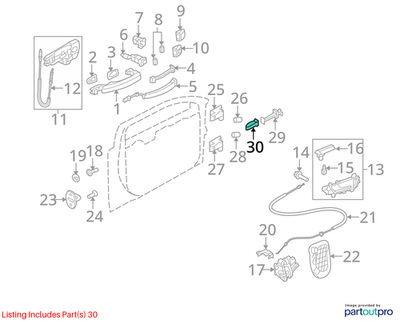 2010–2012 AUDI A4 FRONT LEFT DOOR CATCH LOCK COVER TRIM USED OEM 8K0837267B
