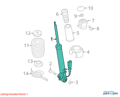 2008–2018 Audi A6 Rear Shock Absorber Used OEM 4G5513035