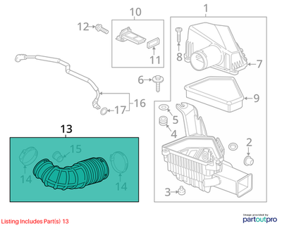 Cadillac 08-14 CTS Air Cleaner Outlet Duct 22816824