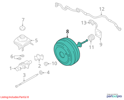 2011 Porsche Panamera S Power Brake Booster Used OEM 97035512503