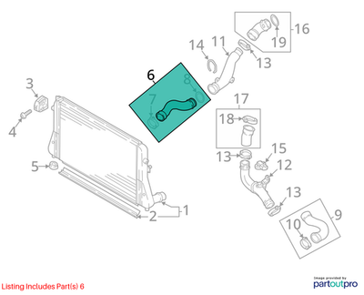 Volkswagen 2014-2019 Volkswagen Beetle Intercooler Pipe 1K0145840AF