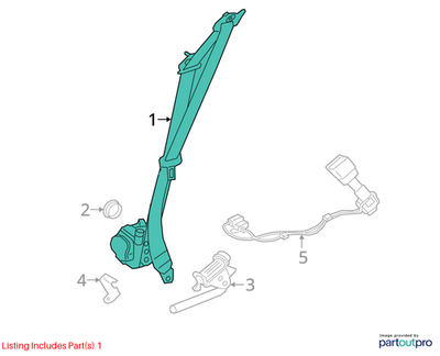 2018 Jaguar F-Pace RH Seatbelt Used OEM T4A11098PVJ