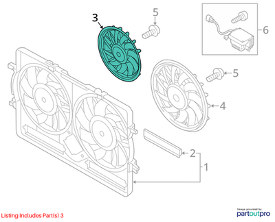 Audi 2012-2016 A4 Engine Cooling Fan Motor 8K0959455R