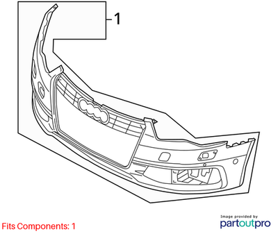 2013 Audi A6 Quattro Front Bumper Cover Used OEM 4G0807065CGRU