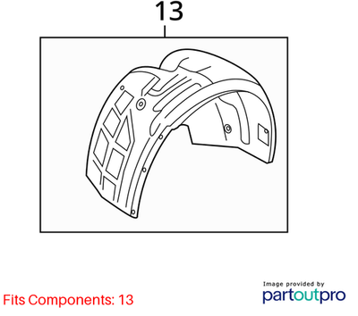Audi 2016-2018 Audi A7 Fender Liner 4G8821171D
