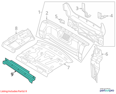 2012–2018 VW Jetta Floor Pan Cross-member USED OEM 1K5813528B