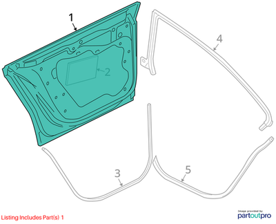 2012 Volkswagen CC Rear Right Door Shell Used OEM 3C8833056E