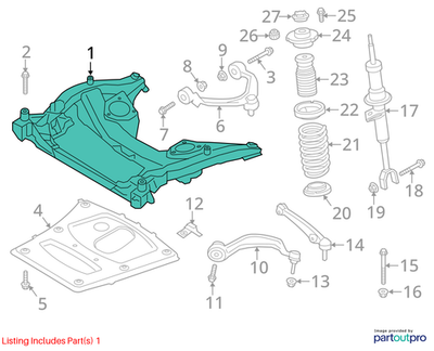 2011–2016 BMW 520i Front Axle Support Subframe Crossmember USED OEM 31116796693