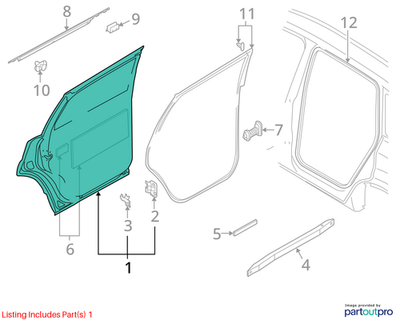 2007 Audi Q7 Rear Left Driver Side Door Shell Used OEM 4L0833051
