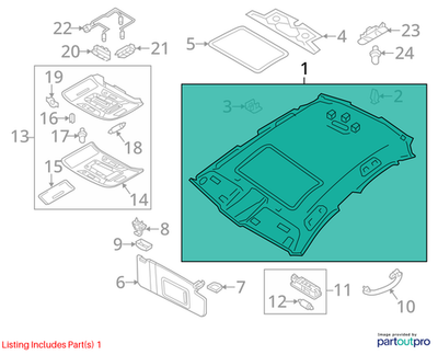 Audi 2012-2018 Audi A6 Headliner 4G5867506MHF6