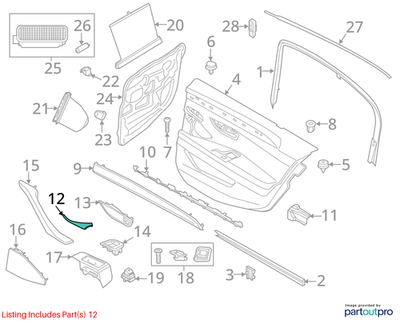 2011–2016 BMW 520i Inner Left Door Handle USED OEM 51217225689