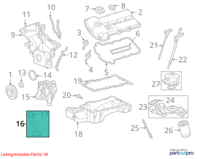 Jaguar 1999-2008 Jaguar S-Type Engine Oil Pickup Pipe XR827654