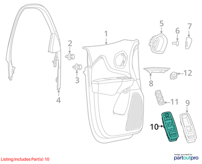 Jeep 2014-2016 Cherokee Front Door Switch And Bezel 68271203AB