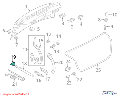 Audi 2016-2018 A7 Deck Lid Lift Support Stud 4G5827603