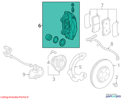 2018 Cadillac CTS Left Front Brake Caliper Assembly Used OEM 84089034